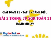 Giải bài 2 trang 79 Toán 11 tập 1 SGK Cánh Diều